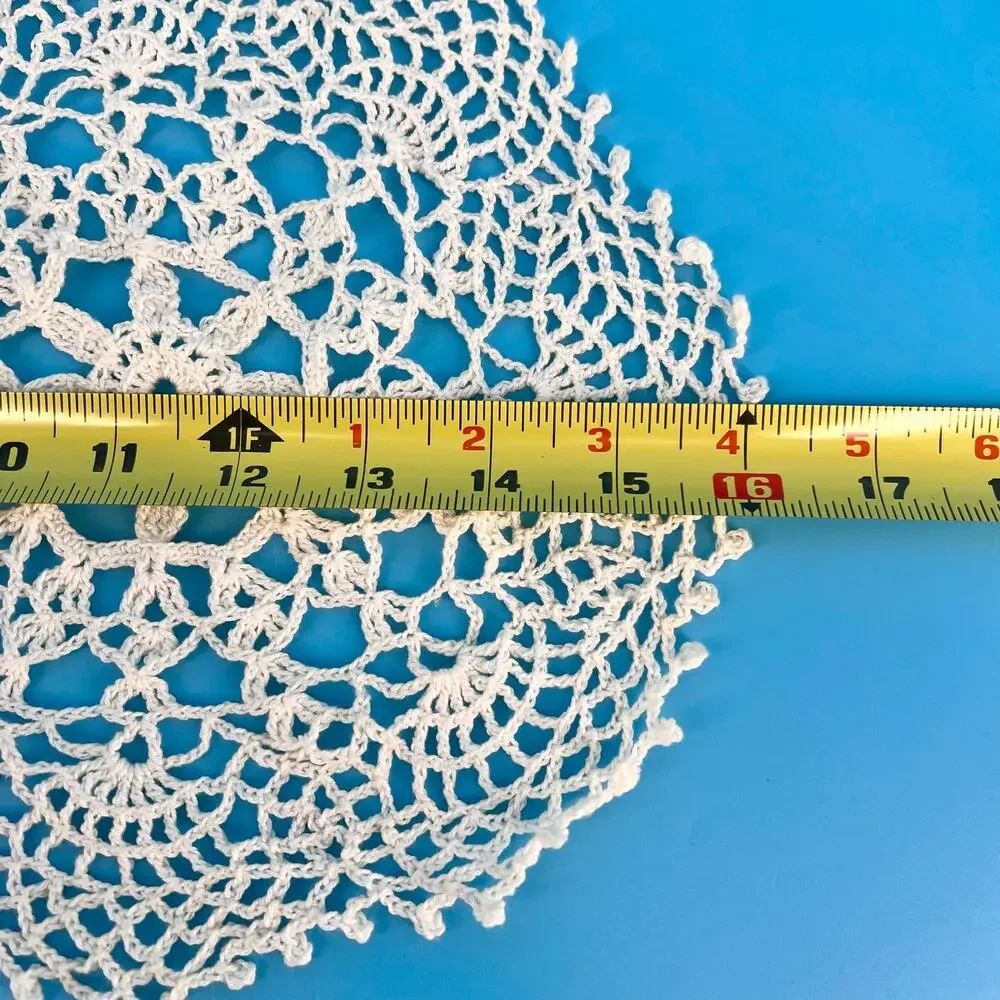 70s Crochet Doily Oval Cottage 1970s Vintage